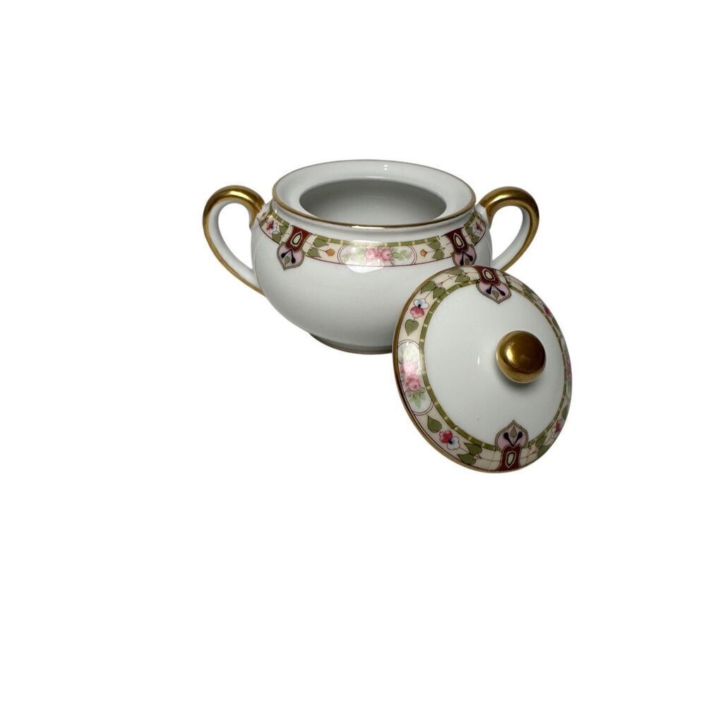 Noritake Vtg Japan 13674 pattern Regina sugar bowl with lid  #M-1829 - Picture 7 of 9